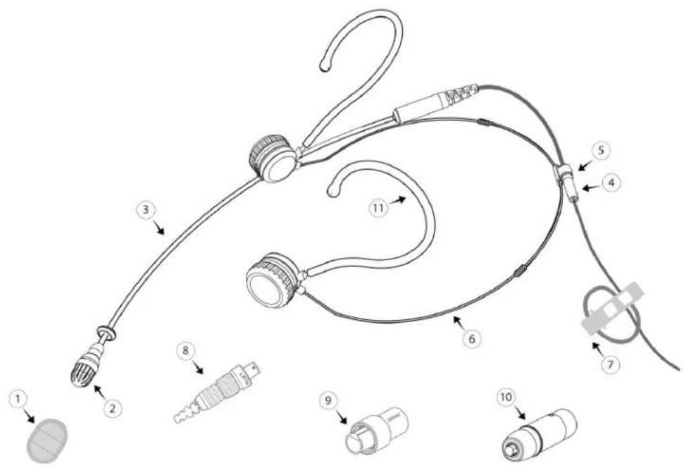 Technical diagram of a medical or laboratory device with numbered parts for identification and assembly reference.