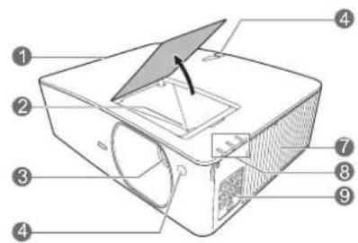 Labeled diagram of a device interior with numbered parts for identification