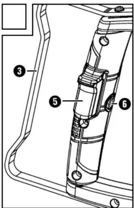 Technical diagram of a mechanical component with numbered parts labeled 3, 5, and 6