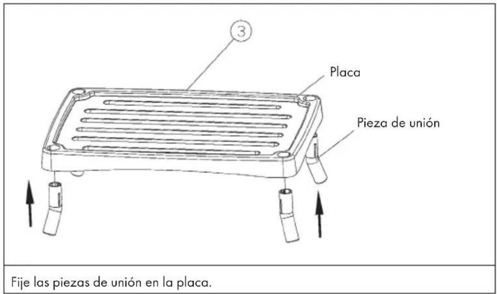 Placa Pieza de unión Fije las piezas de unión en la placa.