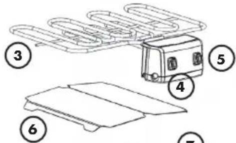 Diagram showing a vehicle with numbered parts labeled 3 through 7, including a schematic diagram of its components.