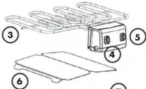 Diagram showing a multi-layered device with numbered components, likely illustrating a mechanical or electrical assembly.