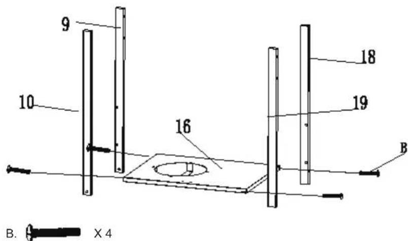 9 10 16 18 19 B B. X 4