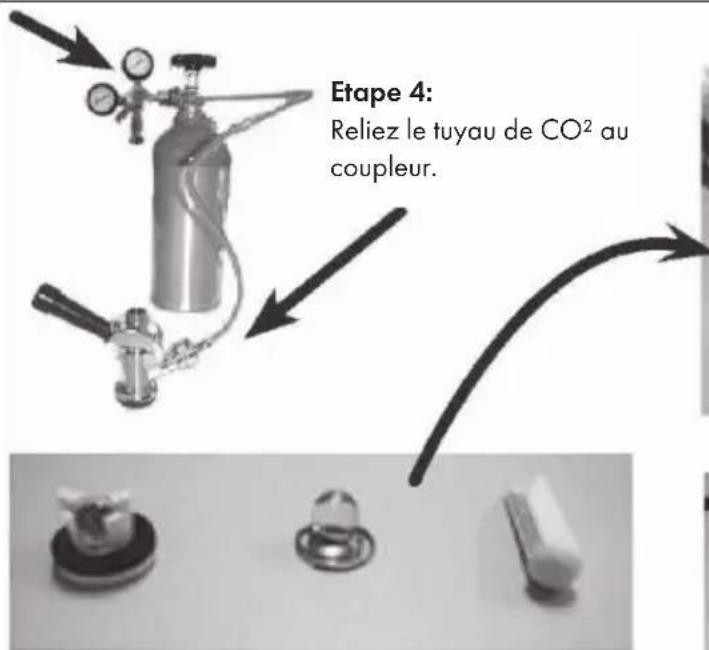 Etape 4: Reliez le tuyau de CO² au coupleur.
