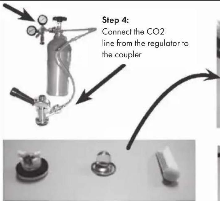 Step 4: Connect the CO2 line from the regulator to the coupler