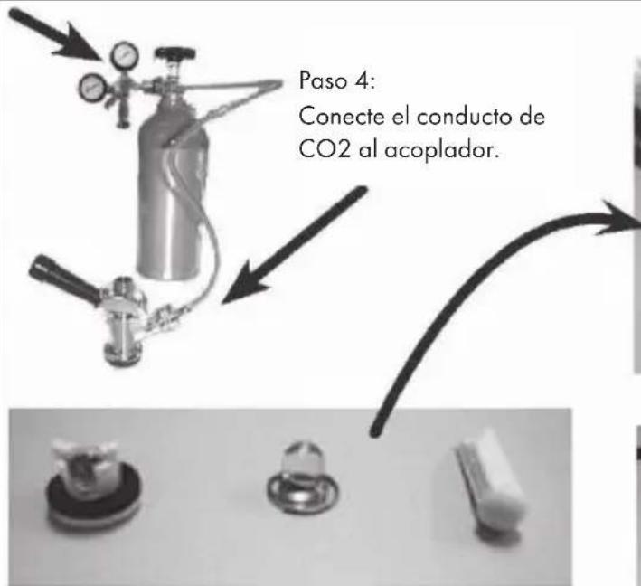 Paso 4: Conecte el conducto de CO2 al acoplador.