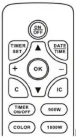 ON OFF TIMER SET ▲ DATE TIME + OK - C IC TIMER ON/OFF 900W COLOR 1800W