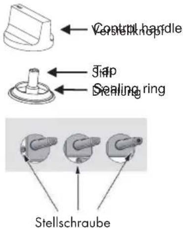 Control handle Tap Sealing ring Stellschraube