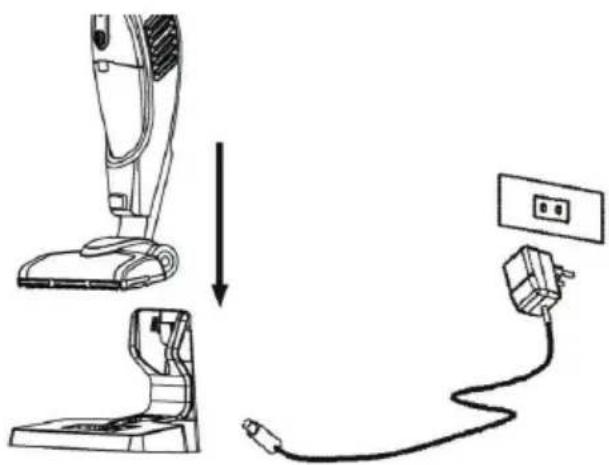 Diagram showing a hairdryer being connected to a power outlet via cable, with Chinese labels indicating the process.