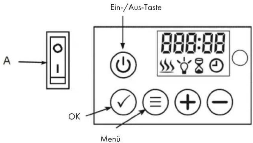 Ein-/Aus-Taste A → 8:00:00 OK Menu