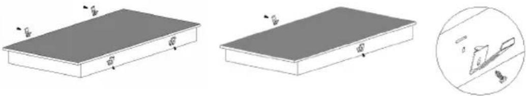 Klarstein 10034193 - Montage des supports de fixation sur la table de cuisson - 1