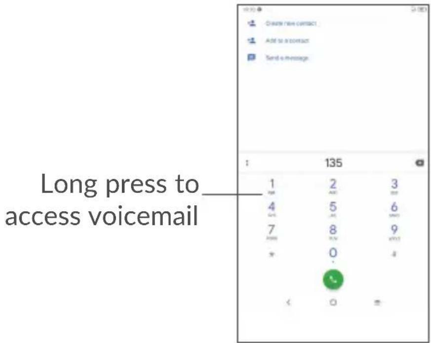 Long press to access voicemail