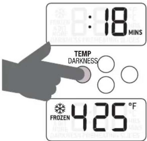 8:18 MINS TEMP DARKNESS FROZEN 425°F