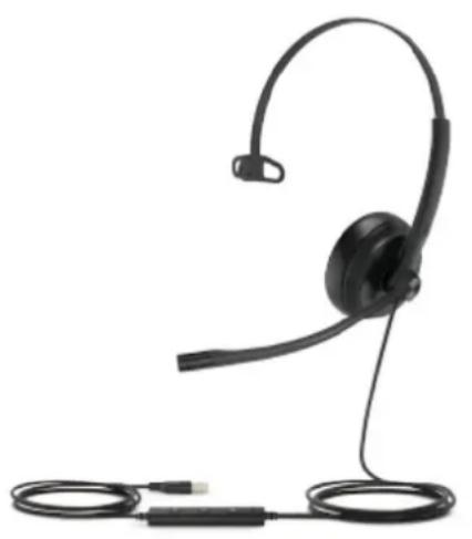 Black headset with earbuds and cord, shown against white background (no text or symbols)