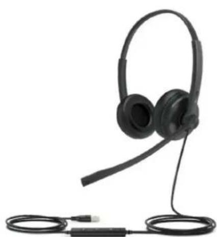 Black headset with earbuds and cord, shown against white background (no text or symbols)