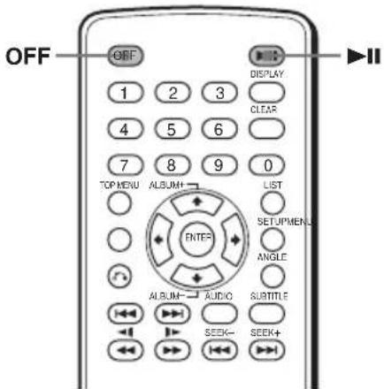 OFF OFF 1 2 3 4 5 6 7 8 9 0 TOP MENU ALBUM+ LIST SETUPMEN- ANGLE ENTER ALBUM~ AUDIO SUBTITLE SEEK~ SEEK+ II