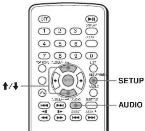 OFF 1 2 3 4 5 6 7 8 9 0 TOP MENU ALBUM+ LIST BATER SETUPMENS ANGLE ALBUM- AUDIO SUBTITLE SEEK- SEEK + ↑/↓ SETUP AUDIO
