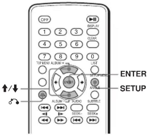 OFF 1 2 3 4 5 6 7 8 9 0 TOP MENU ALBUM+ LIST ENTER SETUPMEN ANGLE ENTER SETUP ALBUM→ AUDIO SUTTILE SEEK- SEEK+ ↑/↓
