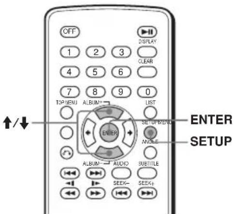 OFF 1 2 3 4 5 6 7 8 9 0 TOP MENU ALBUM+ LIST ENTER SETUP/MENU MIDDLE ALBUM- AUDIO SUBTITLE SEEK- SEEK+ ↑/↓ ENTER SETUP