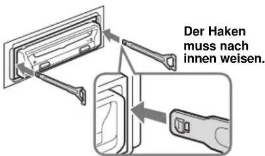 Der Haken muss nach innen weisen.