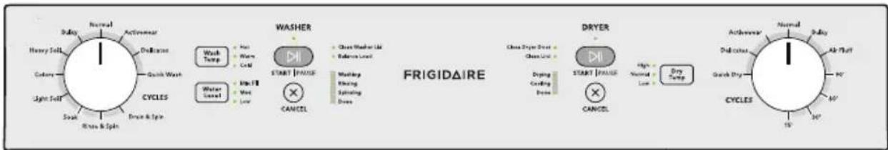 FRIGIDAIRE FLCE7522AW - Dryer controls and settings - 1