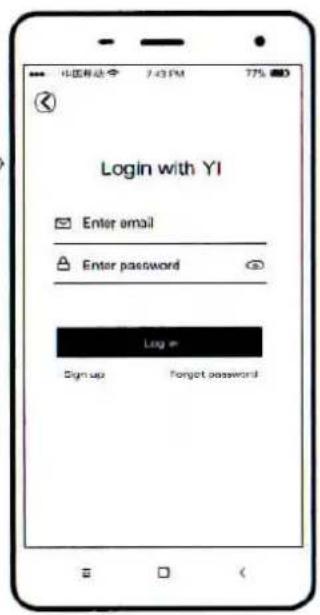 中国移动 7:43 PM 77% Login with YI Enter email Enter password Log # Sign up Forget password