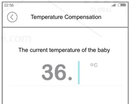 22:58 Temperature Compensation The current temperature of the baby 36. | °C