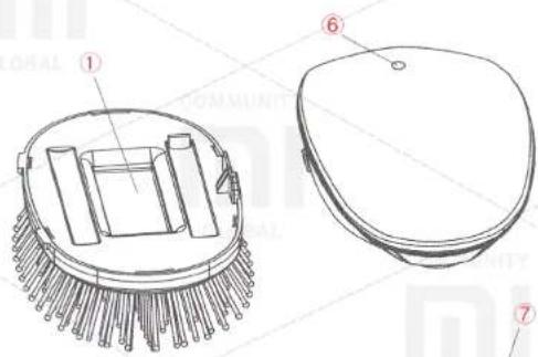 Technical diagram of a mechanical component with labeled parts 1, 6, and 7