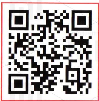 QR code image with red border, no readable text or symbols beyond the matrix pattern