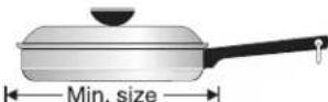FRIGIDAIRE FPIC3077RF - Cookware Recommendations Minimum Pan Size Requirements - 3