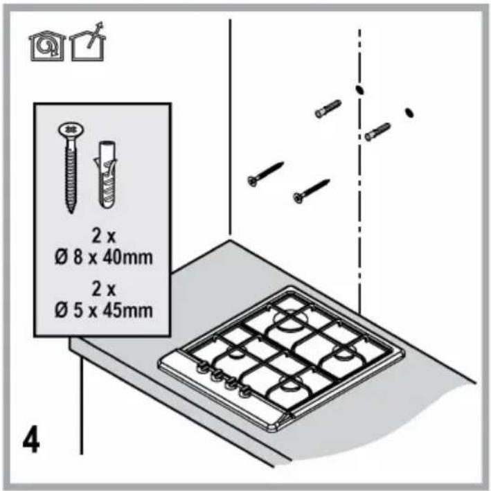 2x Ø 8 x 40mm 2x Ø 5 x 45mm 4