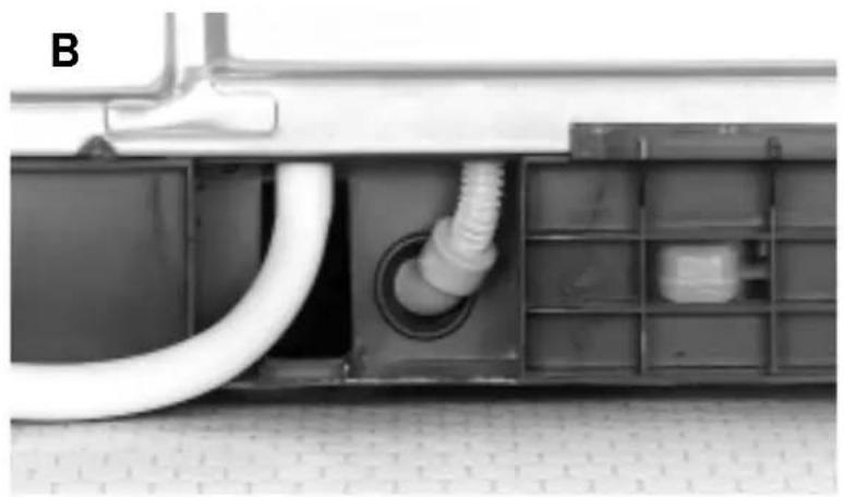 BAUKNECHT TK Sense XL 7B BK - The connection for direct draining is at the rear of the dryer. - 1