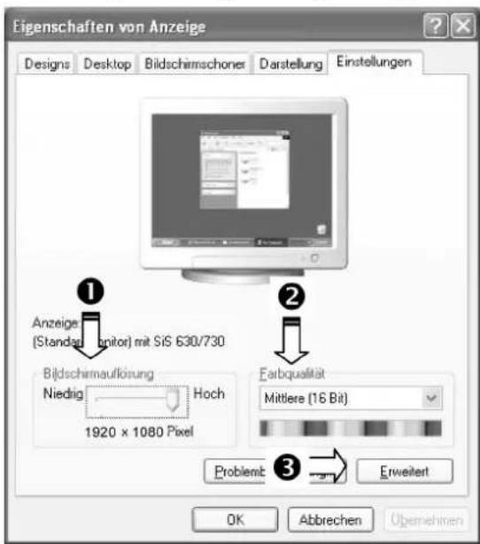 MEDION Akoya X55190 (MD 20777) - Monitoreinstellungen unter Windows® XP - 1