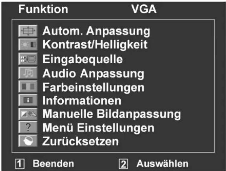 MEDION Akoya X55190 (MD 20777) - Das OSD-Menü - 1