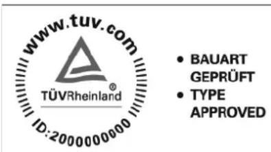 www.tuv.com TÜVRheinland® ID:2000000000 • BAUART GEPRÜFT • TYPE APPROVED