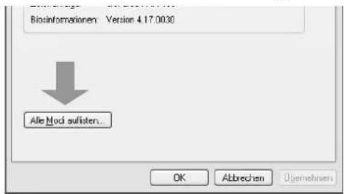 Bioinformationen: Version 4.17.0030 Alle Modi sulisten... OK Abbrechen Ügemehlen