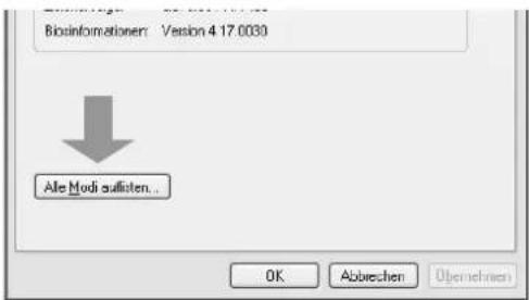 Bioinformationen: Version 4.17.0030 Ate Modi auflisten... OK Abwechen Übernehmen