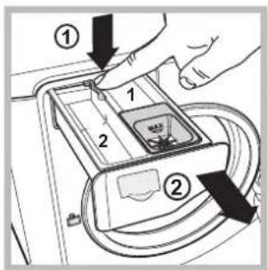 HOTPOINT AQ83D 29 EU/B - Чистка касети для миючих засобів - 1