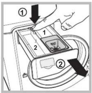 HOTPOINT AQ83D 29 EU/B - Curățarea sertarului pentru detergenti - 1