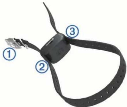 Diagram of a black cable with labeled components, showing numbered parts 1, 2, and 3.