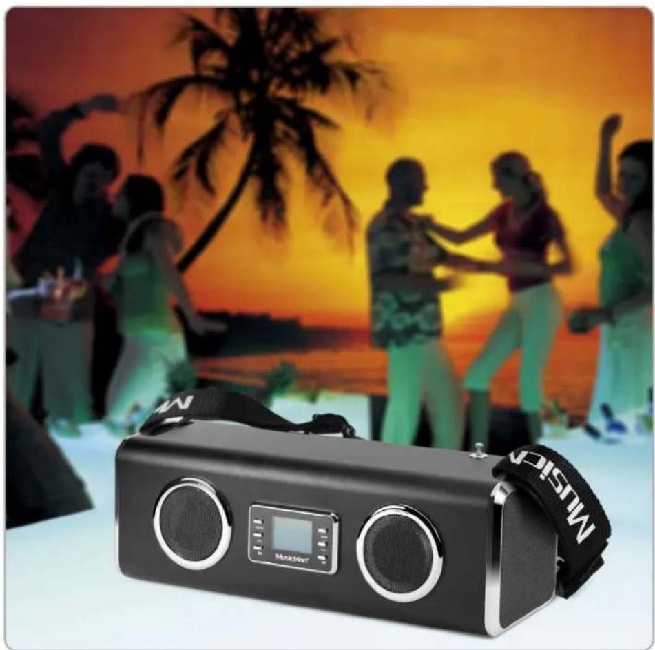 MusicMan Giant Soundstation - Portables Stereo-Lautsprechersystem mit MP3-Funktion & Radio - 1