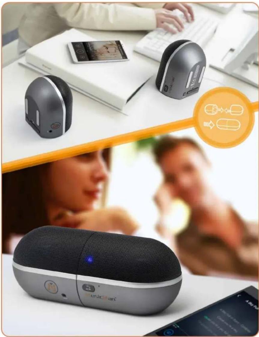 MusicMan Twins BT-X21 - Teilbarer 2-in-1 Bluetooth Lautsprecher - 1