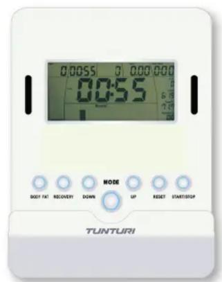 0:05:55 0:000:000 00:55 MODE UP RESET STARTSTOP BODY FAT RECOVERY DOWN TUNTURI