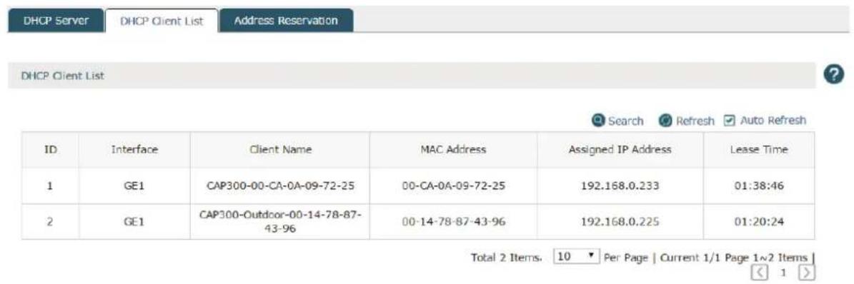 TP-LINK AC50 - DHCP Client List - 1