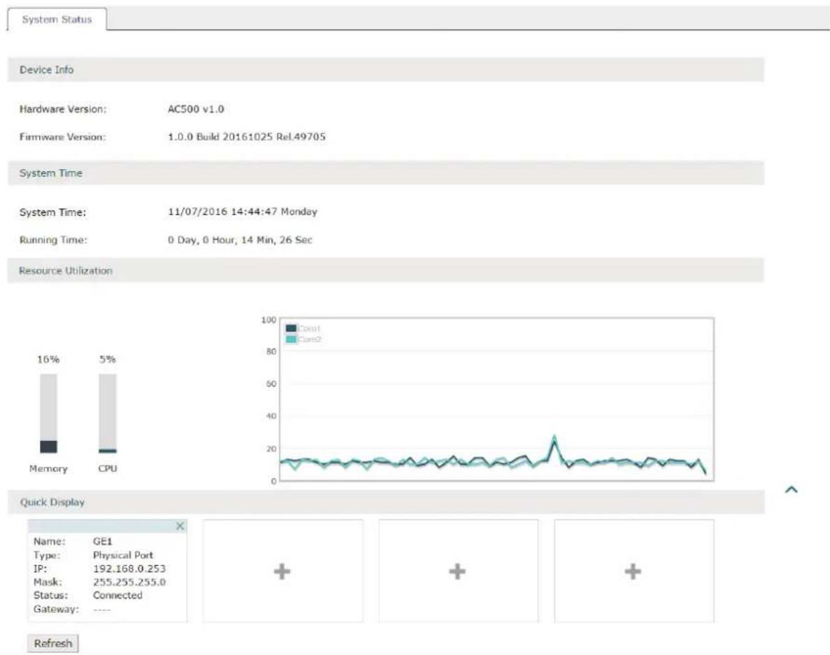 TP-LINK AC500 - System Status - 1