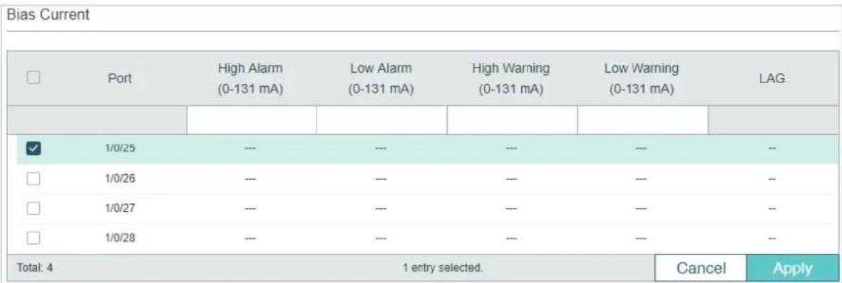 TP-LINK Omada TL-SG2008P - ■ Configuring the Bias Current Threshold - 1