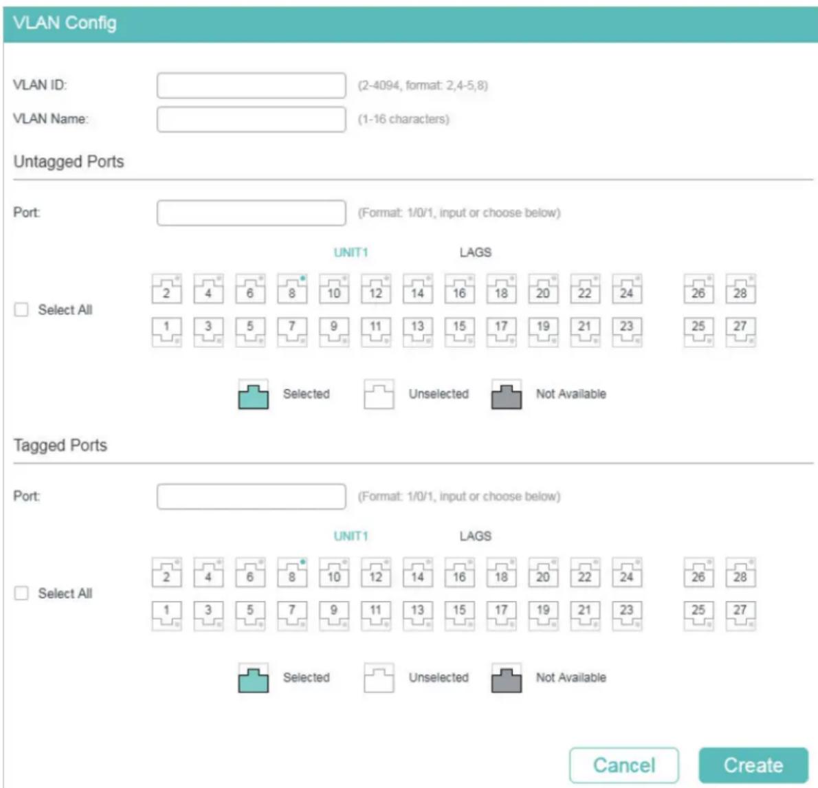 TP-LINK Omada TL-SG2008P - Configuring the VLAN - 1