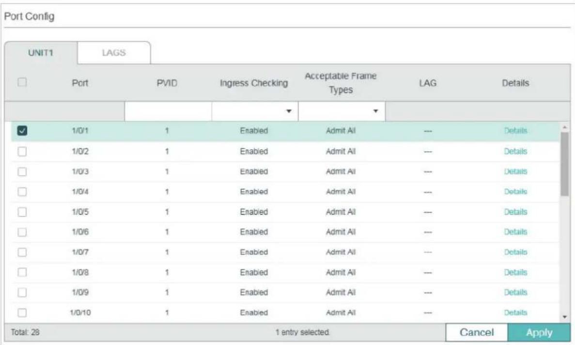 TP-LINK Omada TL-SG2008P - Configuring Port Parameters for 802.1Q VLAN - 1