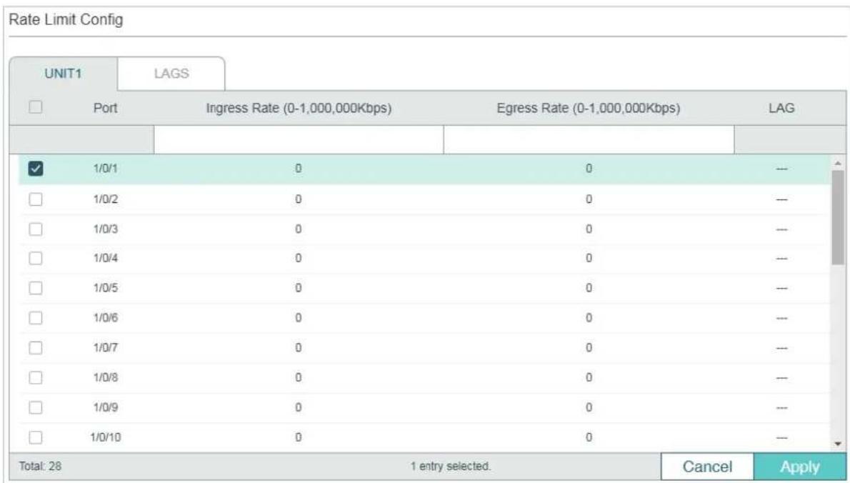 TP-LINK Omada TL-SG2008P - Configuring Rate Limit - 1