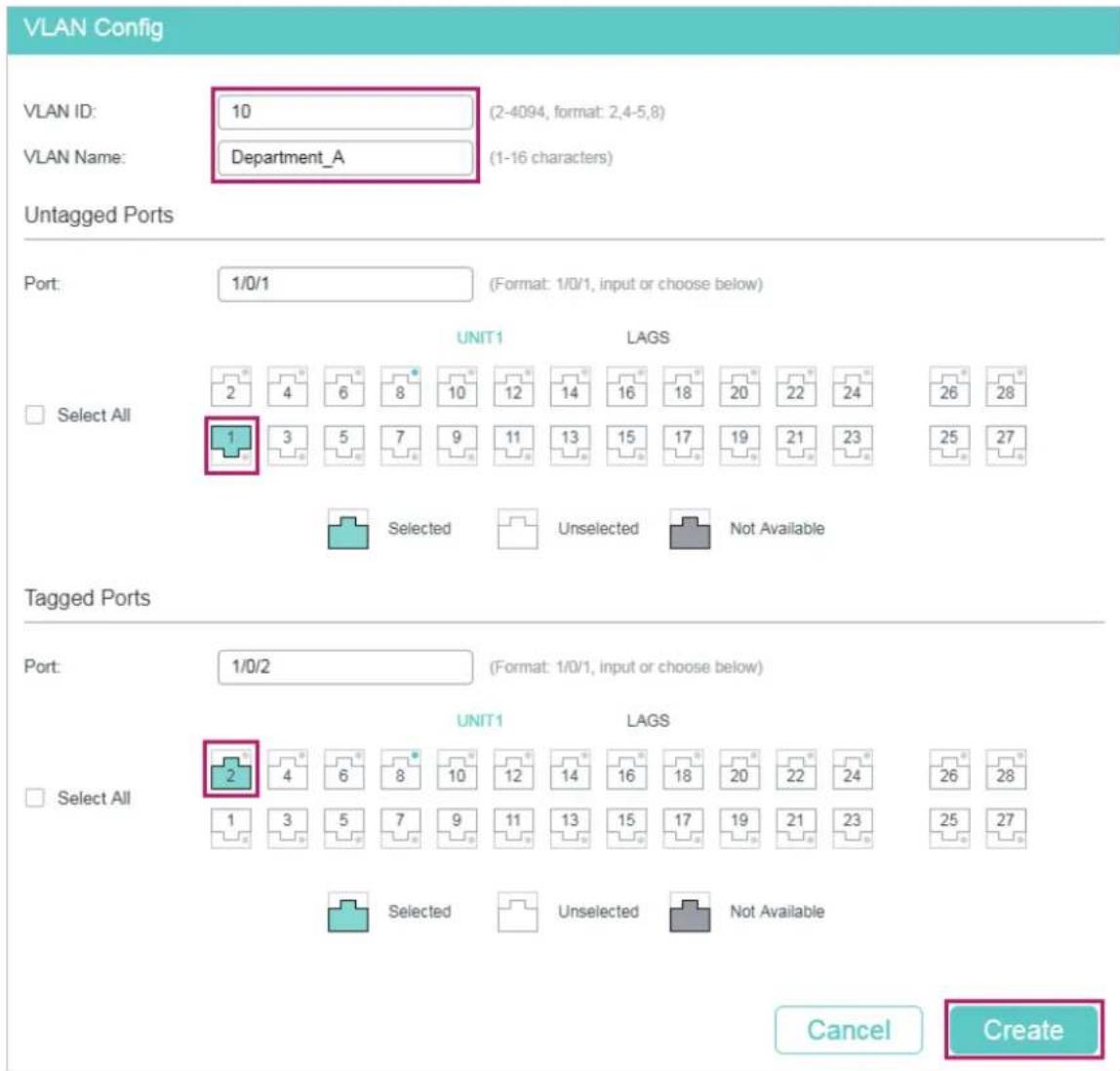 TP-LINK Omada TL-SG2008P - ■ Configurations for Switch 1 and Switch 2 - 1